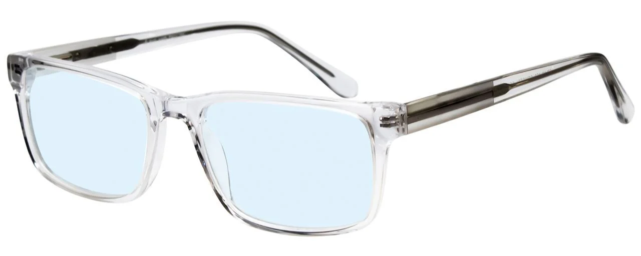 Big&Tall 21 Mens Multi-Focus Lens Blue Light Block Eyeglasses Black Crystal 57mm