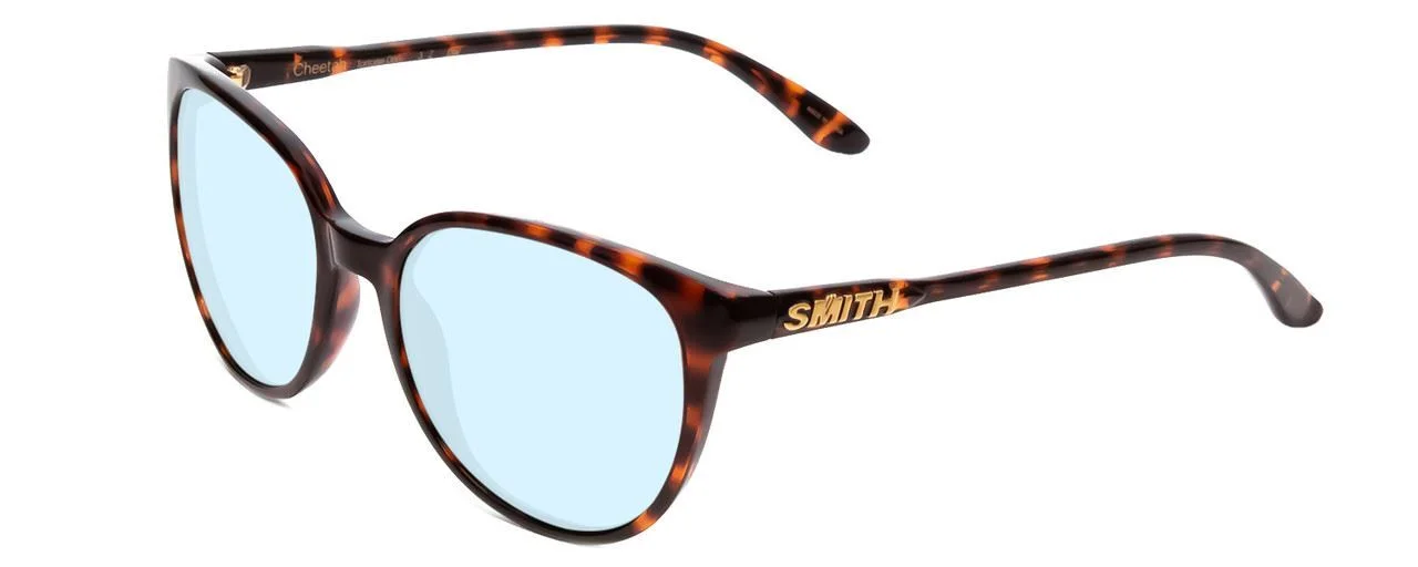 Smith Cheetah Ladies Blue Light Block Eyeglasses Round Tortoise Brown Gold 54 mm