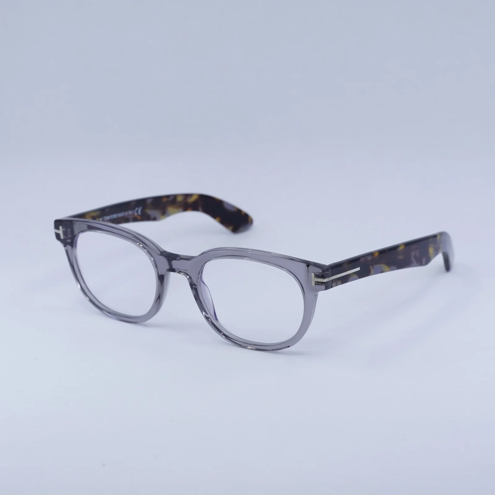 TOM FORD FT5807-B 020 Grey/Clear Blue Light Block 50mm Eyeglasses New Authentic 4