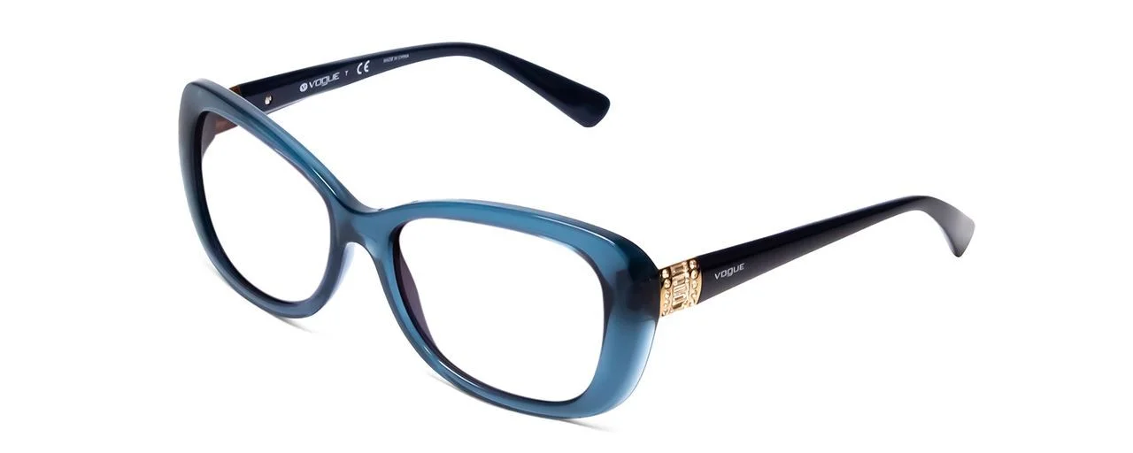 Vogue VO2943 Women Designer Blue Light Block Eyeglasses Cateye Opal Crystal 55mm